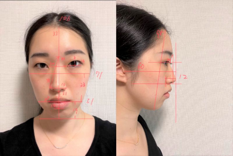 お顔のパーツの長さや角度に合わせた診断を実施